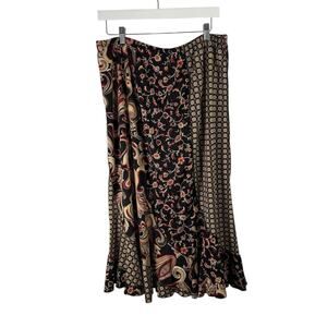 Outfit JPR Black Floral Midi Skirt Boho Fairy Whimsigoth Y2K Womens Large